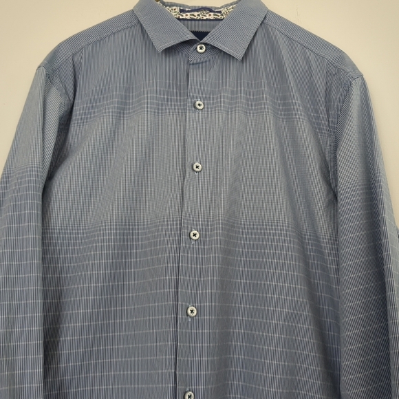 Tommy Bahama Button Down Shirt Mens Medium Clour Block Striped Casual Office - Picture 2 of 11